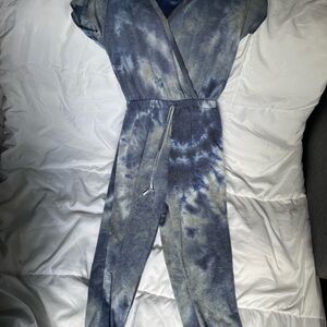 Blue Tie-Dye Jumpsuit